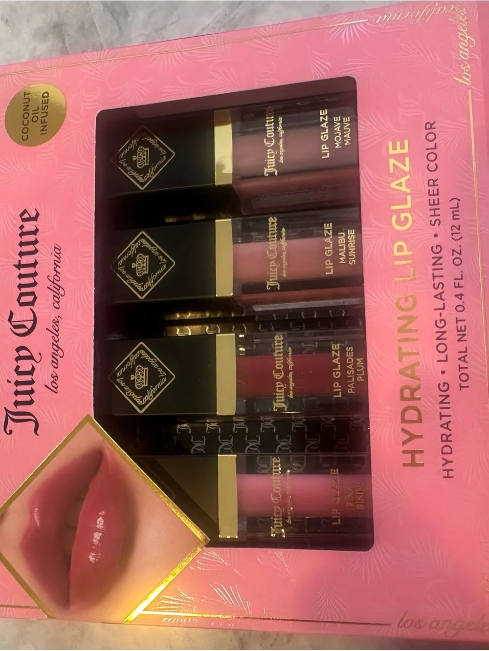 Juicy Couture Pink 3-Piece Lip Set – Gloss, Tint & Balm Trio